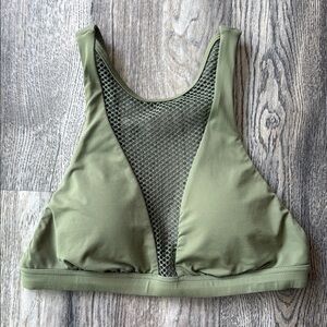 Billabong Swimsuit Meshin' With You Olive Green Mesh Bikini Top Size Small